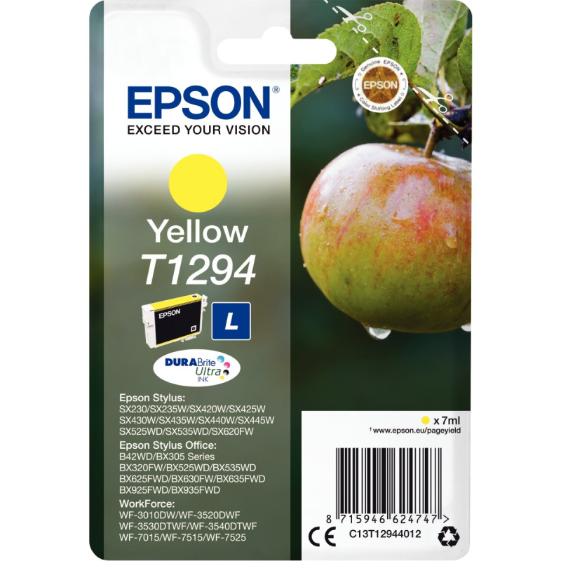 Epson POMME cartouche jet d'encre jaune haute capacité authentique (T1