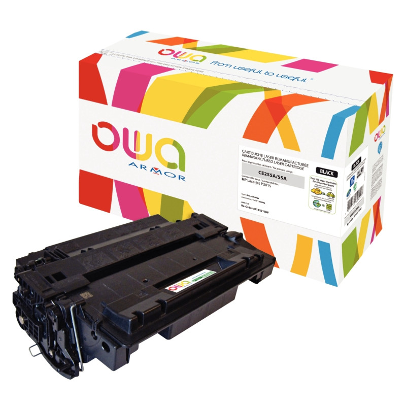 OWA cartouche laser noire remanufacturée compatible HP 55A (CE255A)