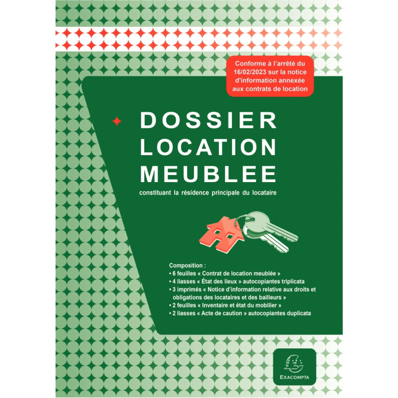 Paquet de 5 dossiers contrat de location meublée