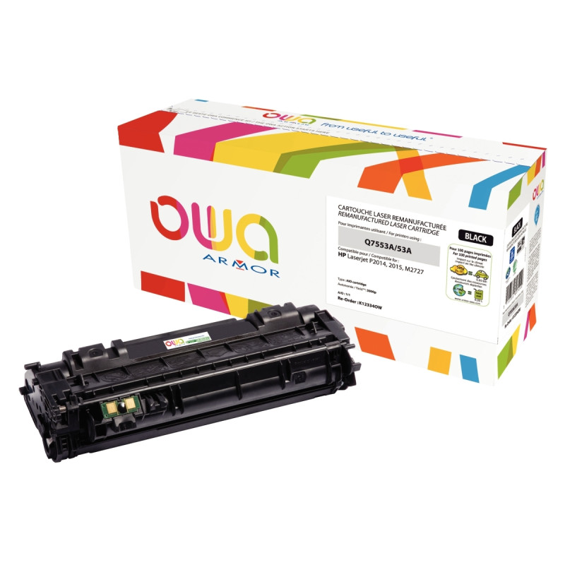OWA cartouche laser noire remanufacturée compatible HP 53A (Q7553A)