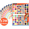 Pochette de 744 gommettes rondes métallisées assorties