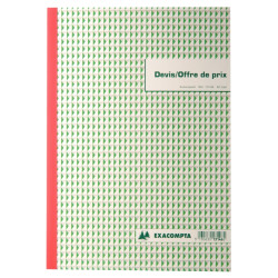 Carnet Devis Manifold NCR 210X297 mm 50 tripli (reference 13146)