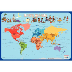 Poster en PVC 76x52cm le monde