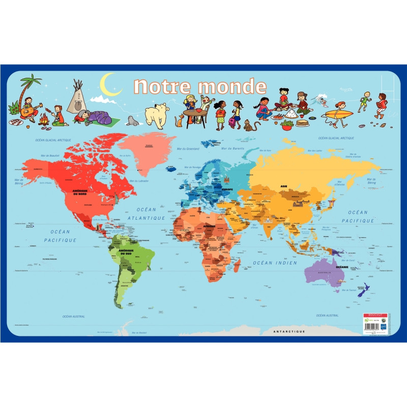 Poster en PVC 76x52cm le monde