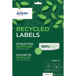 Paquet de 360 étiquettes recyclées laser et jet encre 63.5 x 33.9 mm