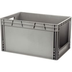 Bac de manutention avec ouverture 65L 60x40x34cm gris clair