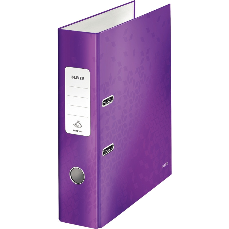 Classeur à levier 180° WOW pour format A4, dos 8 cm, violet