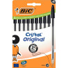 Boîte de 10 stylos bille Cristal pointe moyenne noirs