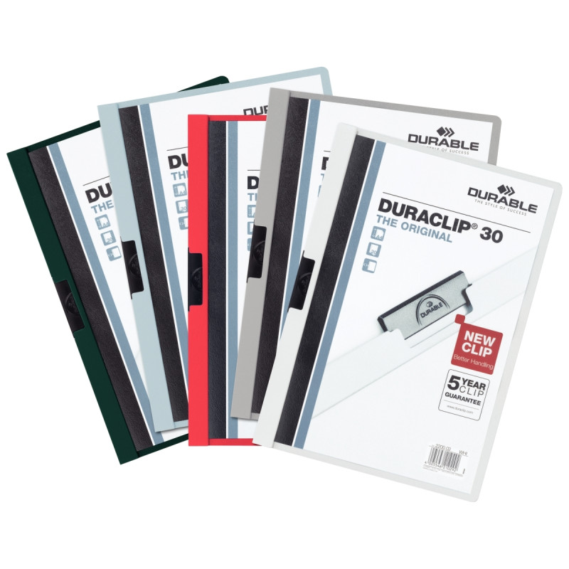 Carton de 25 chemises DURACLIP dos 3 mm coloris assortis