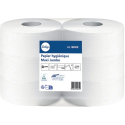 Lot de 6 rouleaux papier hygiénique Jumbo 2 plis 320m