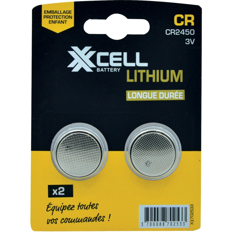 Blister 2 piles lithium CR2450 Maxxcell