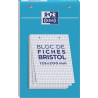 Bloc de 30 fiches bristol perforées 2 trous 210 g blanc quadrillé 5x5