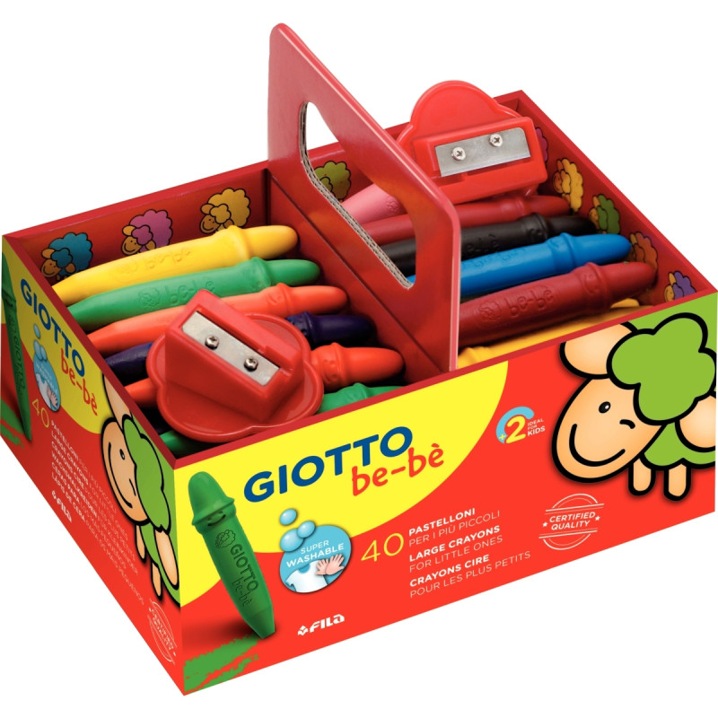 Boîte de 40 craies cire incassable + 2 tailles-crayons