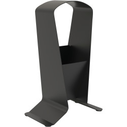 Support casque + pot à crayons métal noir