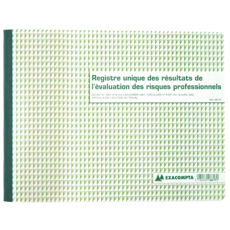 Registre unique des résultats de l'évaluation des risques professionne