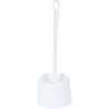 Porte-brosse et brosse WC en plastique blanc