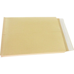 Carton de 125 pochettes kraft armé 280x365mm soufflet 30mm bande siico