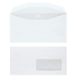 Boite de 1000 enveloppes blanches 115x225mm 80g mécanisables fenêtre 4