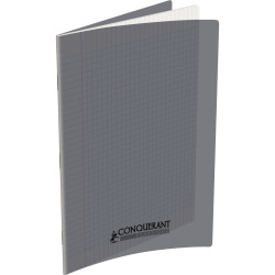 Piqûre 96 pages CONQUERANT, A4, seyès, couv PP gris
