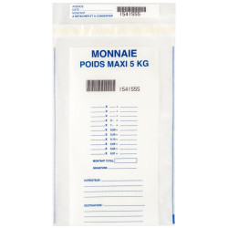 Lot de 100 sacs de sécurité pour monnaie