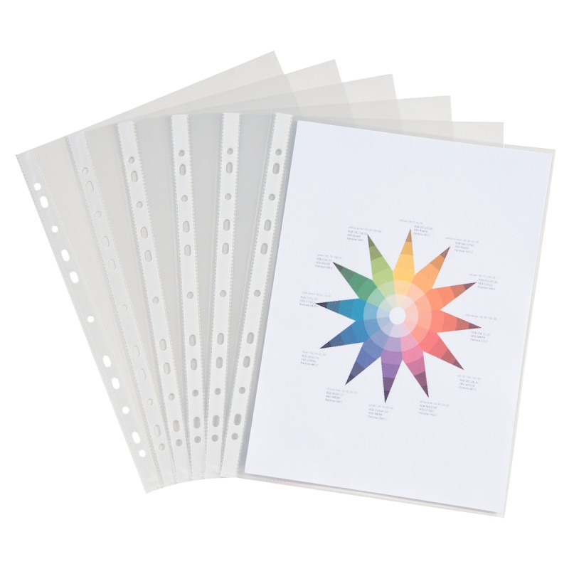 Sachet de 50 pochettes perforées en polypropylène lisse 9/100ème