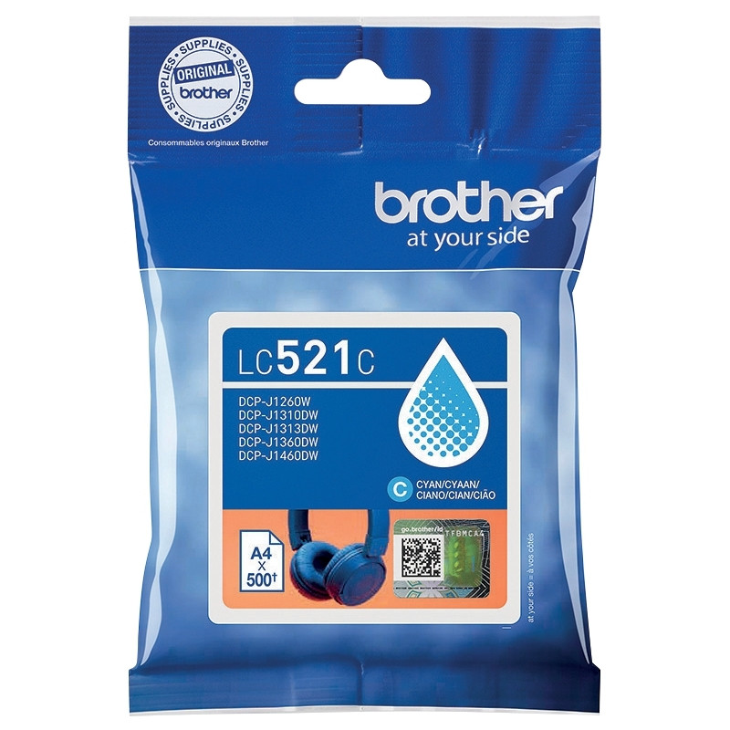 Brother CASQUE cartouche d'encre cyan authentique LC521C