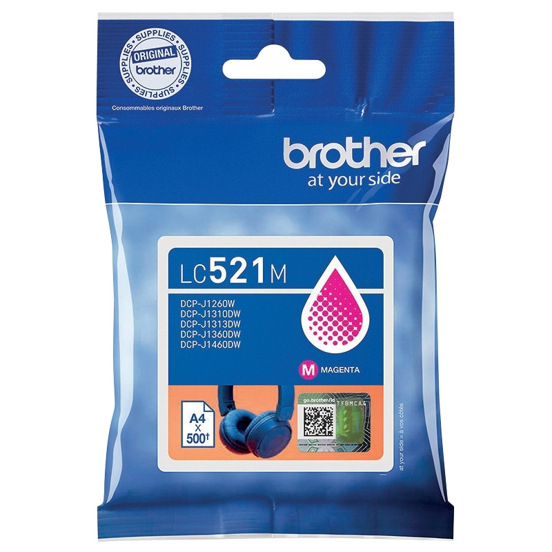 Brother CASQUE cartouche d'encre magenta authentique LC521M