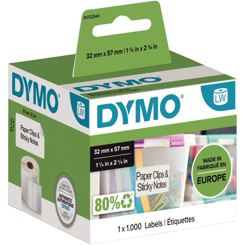 Boite de 1 rouleau 1000 étiquettes multi-usage 57 x 32mm pour Labelwri
