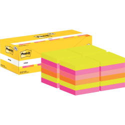 Boîte de 24 blocs de 100 feuilles Post-it format 76 x 76 mm dont 6 gra