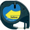 Recharge Letratag plastique noir sur jaune 12 mm x 4 m compatible