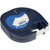 Recharge Letratag plastique noir sur blanc 12mm x 4m compatible