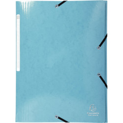 Chemise 3 rabats à élastiques en carte lustrée 425g, bleu clair