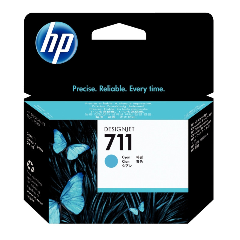HP 711 cartouche d'encre cyan authentique (CZ130A)