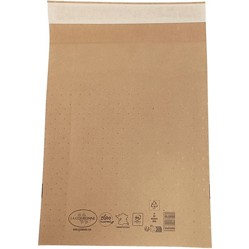 Carton de 50 pochettes bulle air papier 150 x 250 mm avec soufflet 60