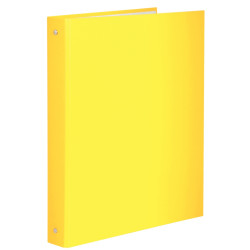 Classeur 4 anneaux en carton plastifié, format A4, dos 4 cm, jaune