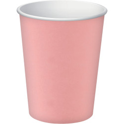 Paquet de 15 gobelets en carton 20CL rose