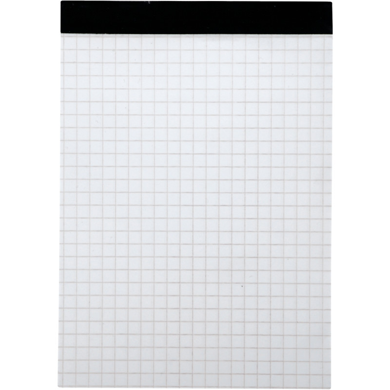 Bloc de bureau sans couverture format A6, quadrillé 5x5, papier 60g
