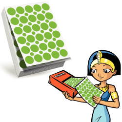 Recharge pour Ecopack de 3000 gommettes rondes vert