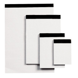 Bloc de bureau sans couverture format A4, quadrillé 5x5, papier 60g