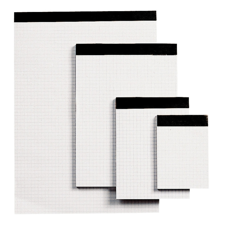 Bloc de bureau sans couverture format A4, quadrillé 5x5, papier 60g