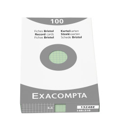 Étui de 100 fiches - bristol quadrillé 5x5 non perforé 148x210mm