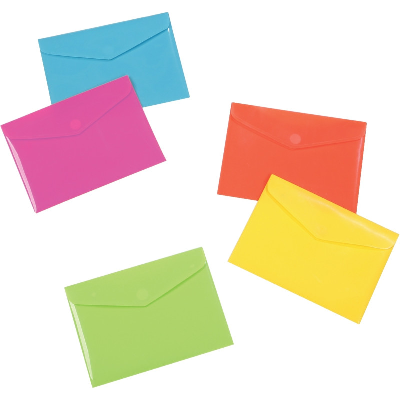 Pochette enveloppe HAPPY FLUO en polypropylène pour format A5, coloris
