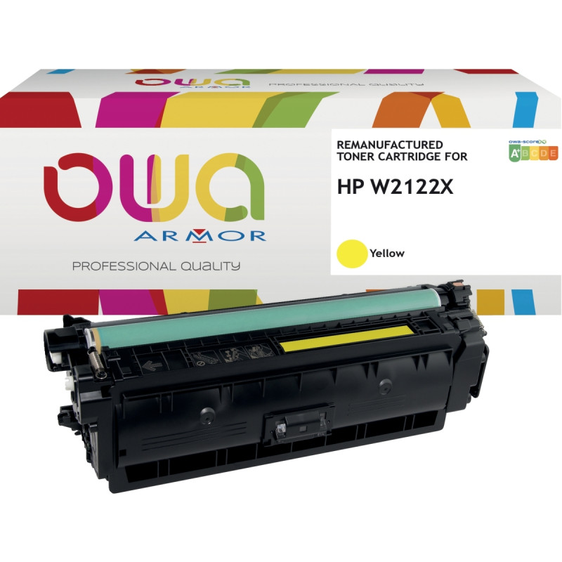 OWA toner laser remanufacturé jaune haute capacité compatible HP 212X