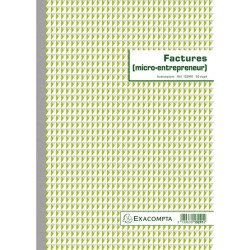 Manifold Facture micro-entrepreneur format 21x29.7cm 50 duplicatas aut