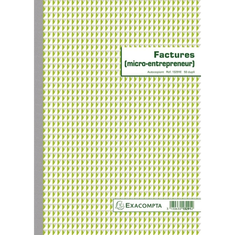 Manifold Facture micro-entrepreneur format 21x29.7cm 50 duplicatas aut