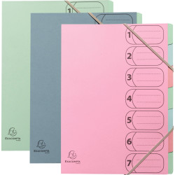 Trieur en carte recyclée AUTENTIK 7 compartiments, coloris assortis