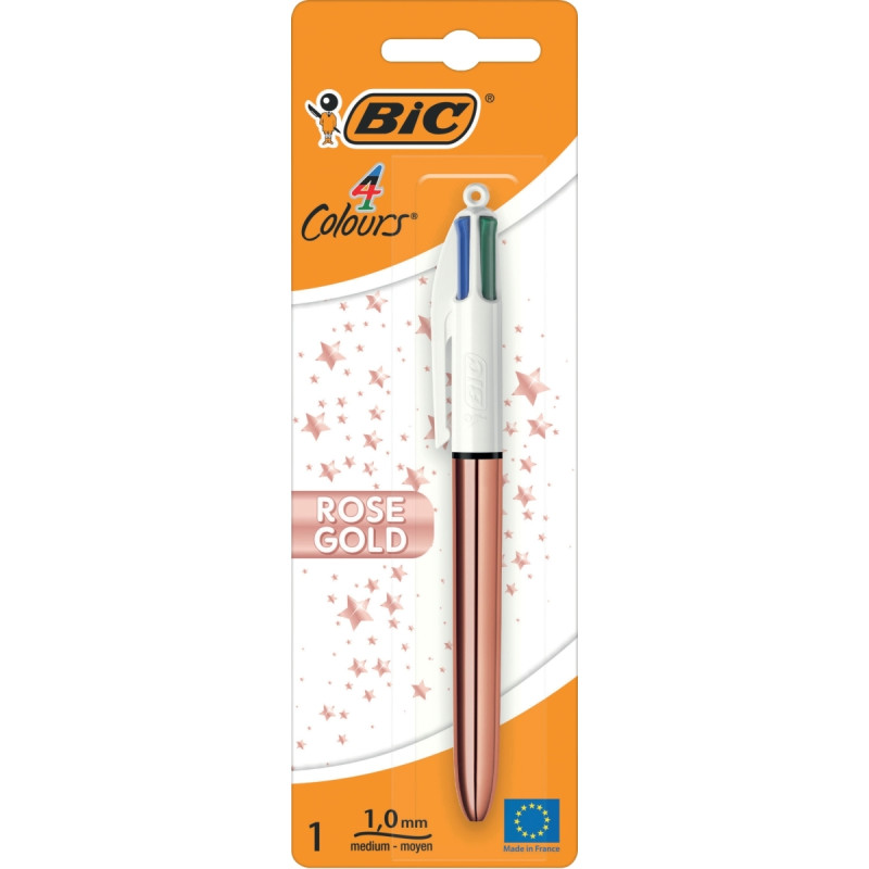 Blister de 1 stylo 4 couleurs shine rose gold