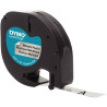 Recharge lettre métal 12 mm x 4 m noir sur argent
