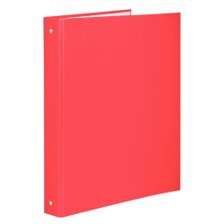 Classeur 4 anneaux en carton plastifié, format A4, dos 4 cm, rouge