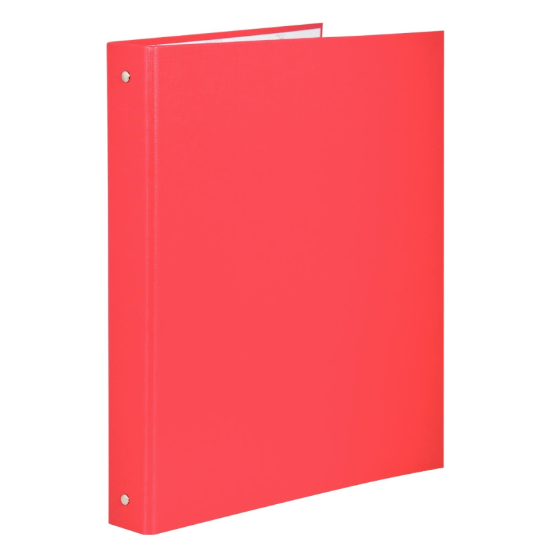 Classeur 4 anneaux en carton plastifié, format A4, dos 4 cm, rouge